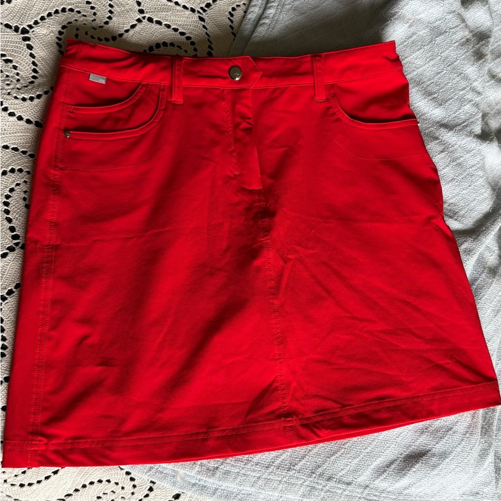 Red Women's Stretch Skirt